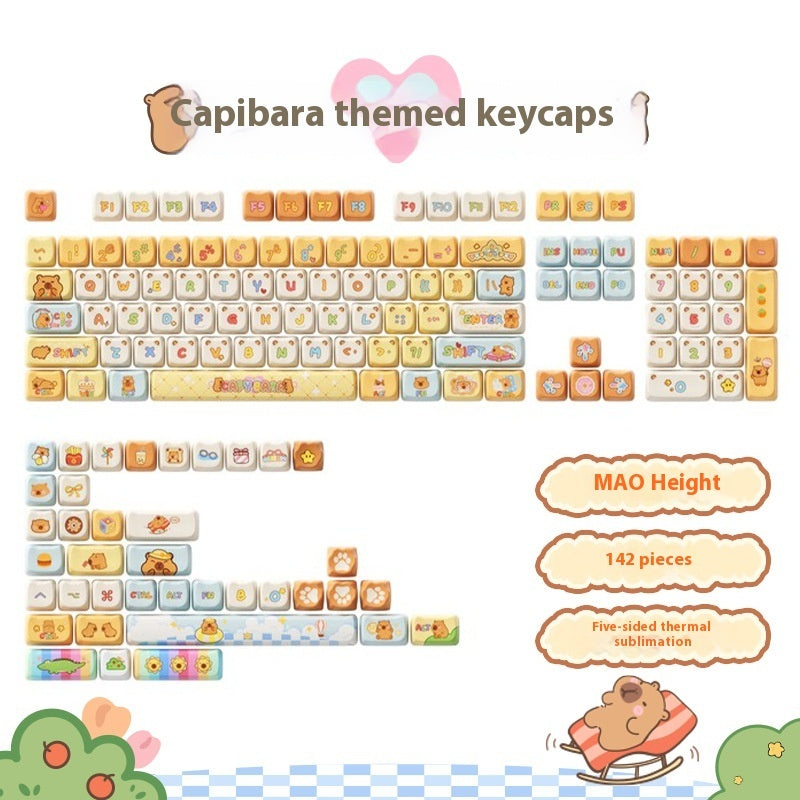 Sublimation Cute Cartoon Pig Party Theme Height Keycap Full Set
