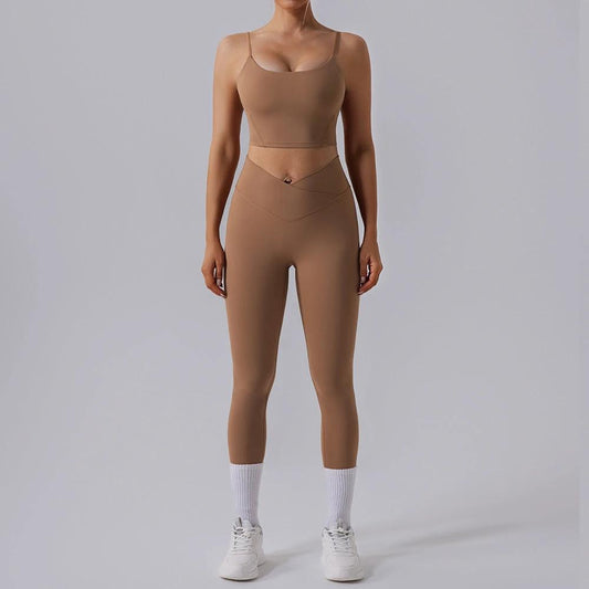 Traje deportivo de yoga ajustado de cintura alta para mujer