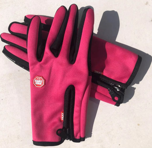Men's Full Finger Touch Screen Zipper Outdoor Gloves