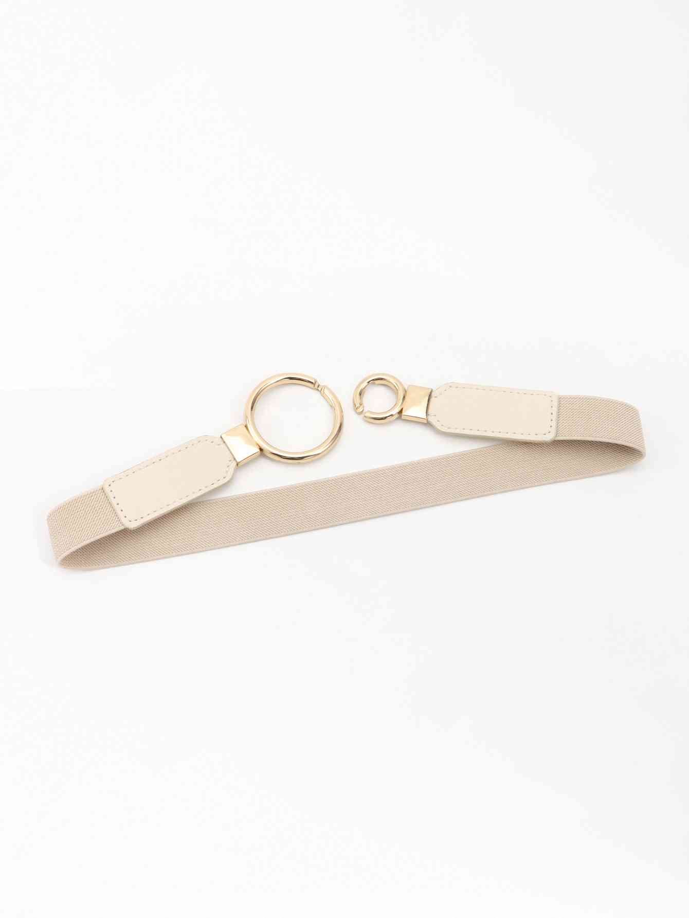 ElegantStyle Double Ring Buckle Elastic PU Belt – Adjustable Comfort Fit See size chart under “more details”