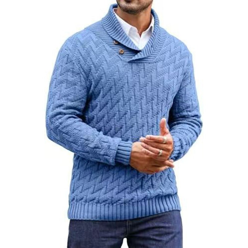 Men's Fashionable Round-Neck Slim-Fit Sweater
