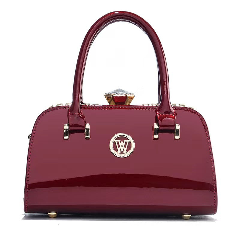 Shiny Leather Diamond-Embellished Simple And Elegant Womens Bag Multi-Functional Evening Clutch