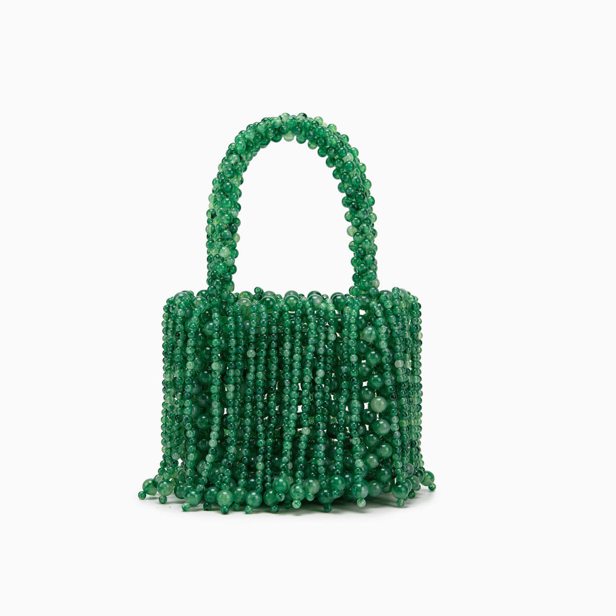 New Dual-color Amber Acrylic Cat-eye Bead Pure Hand-braided Bag