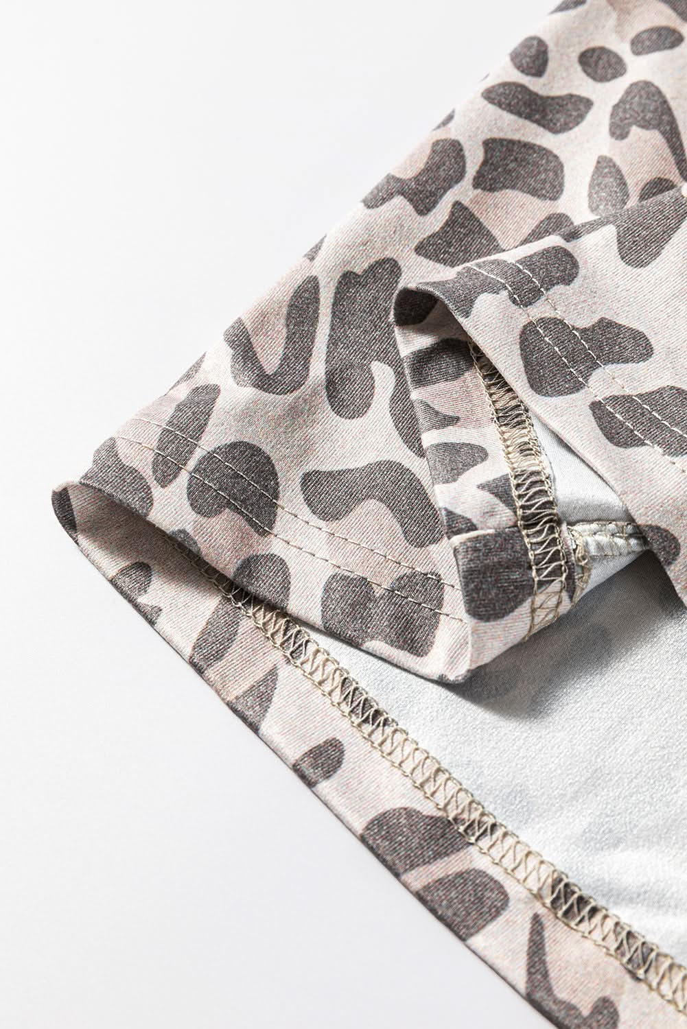 Dresses Love Salve Gray Leopard Mini Dress Women's Party Dress V-Neck Loose Fit