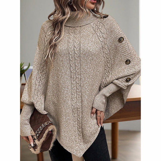 Suéter de cuello alto asimétrico para mujer