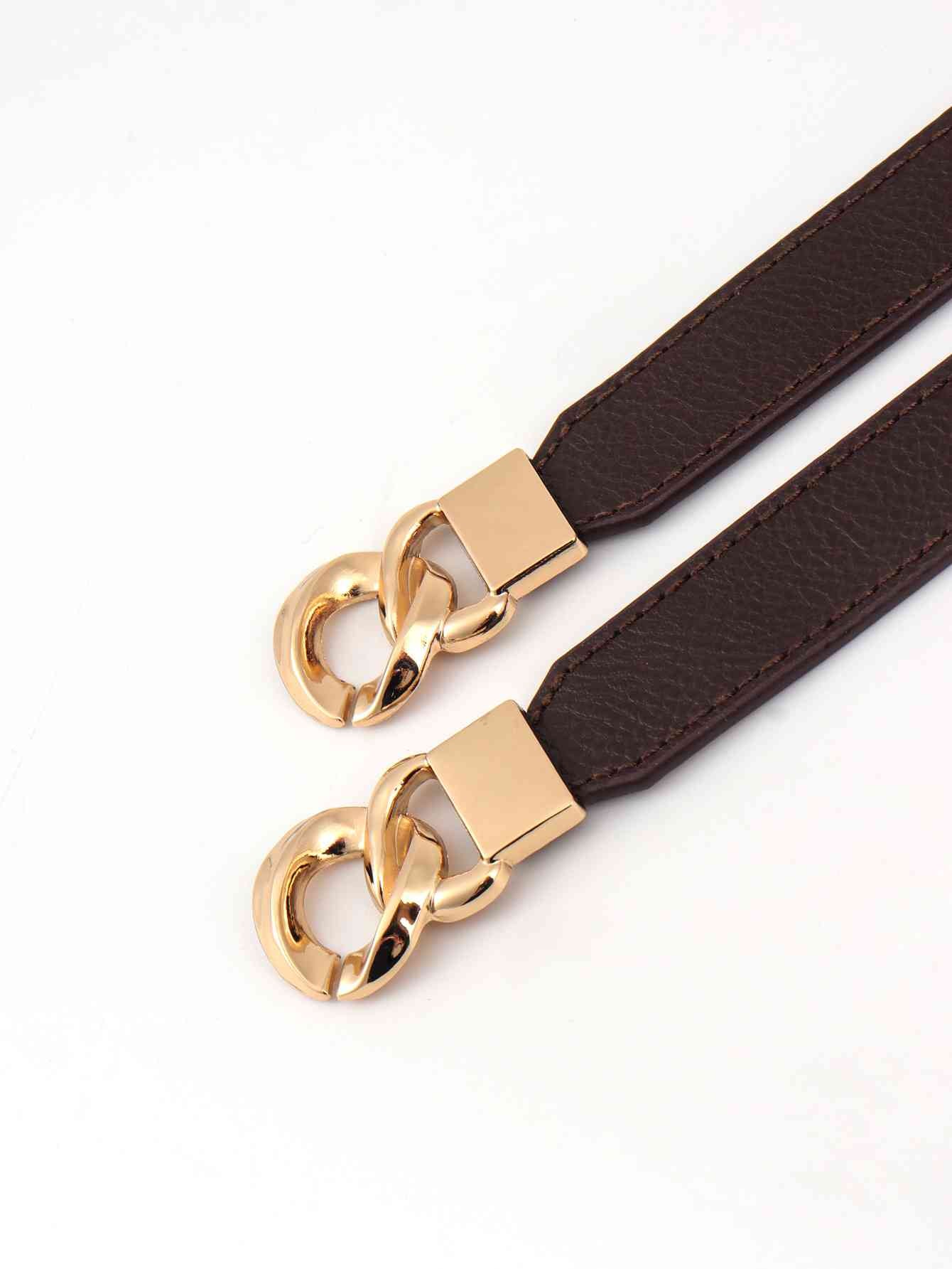 ElegantStyle Zinc Alloy Buckle Elastic PU Belt – Versatile and Stylish Accessory See size chart under “more details”