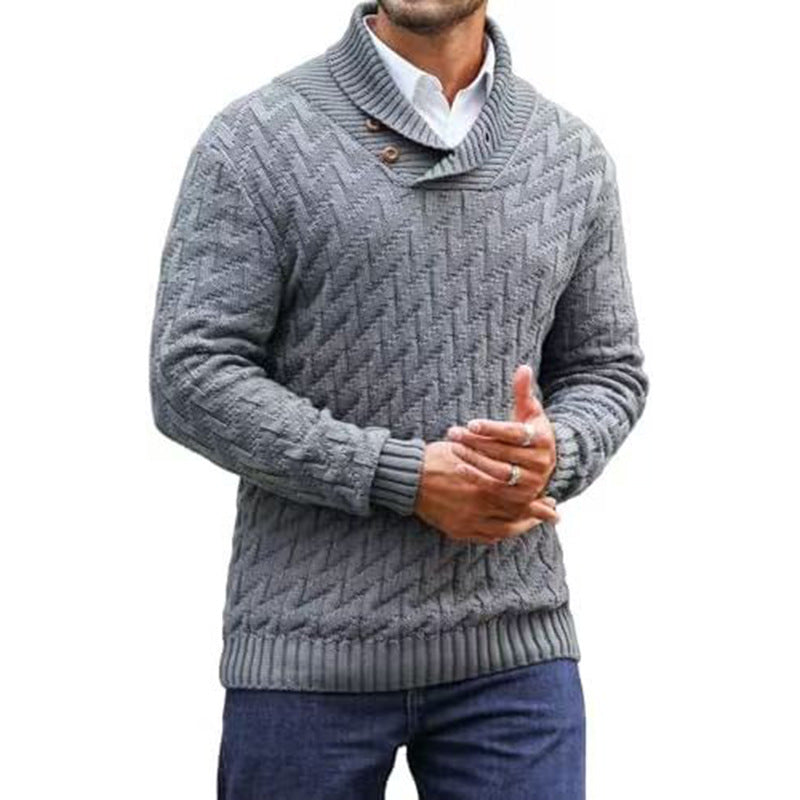 Men's Fashionable Round-Neck Slim-Fit Sweater