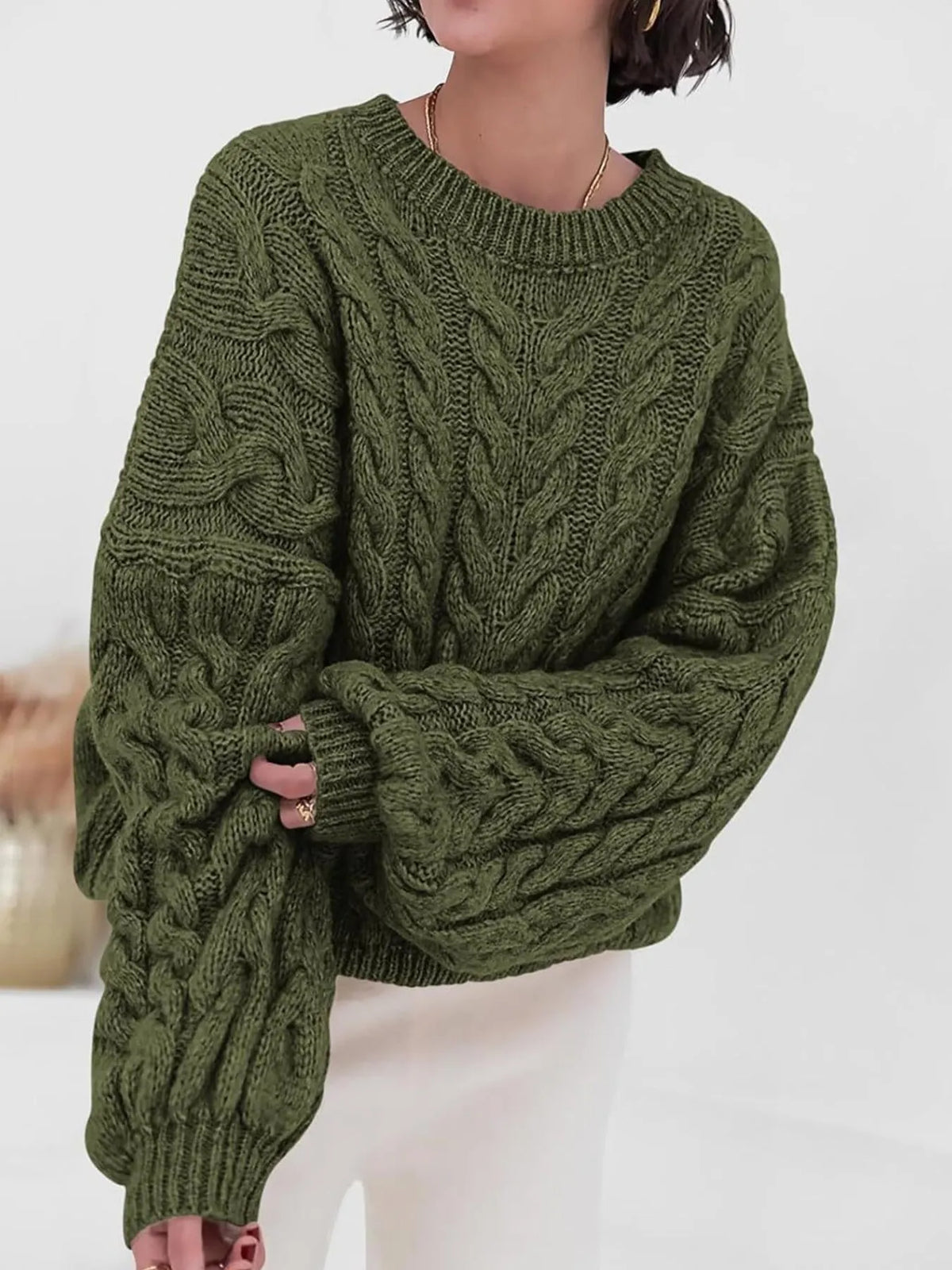 Cable Knit Long Sleeve Sweater