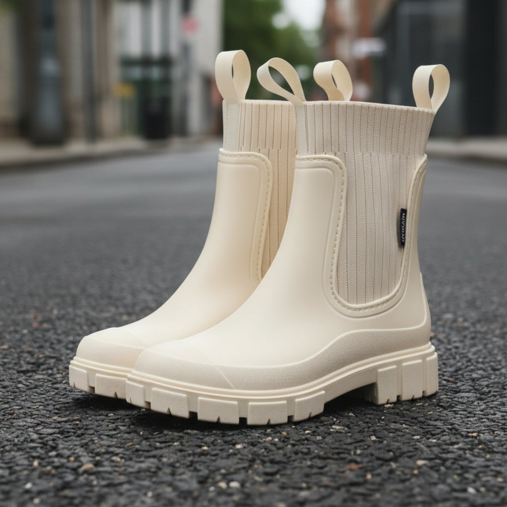 Botas de Lluvia Impermeables con Alza Interna para Mujer