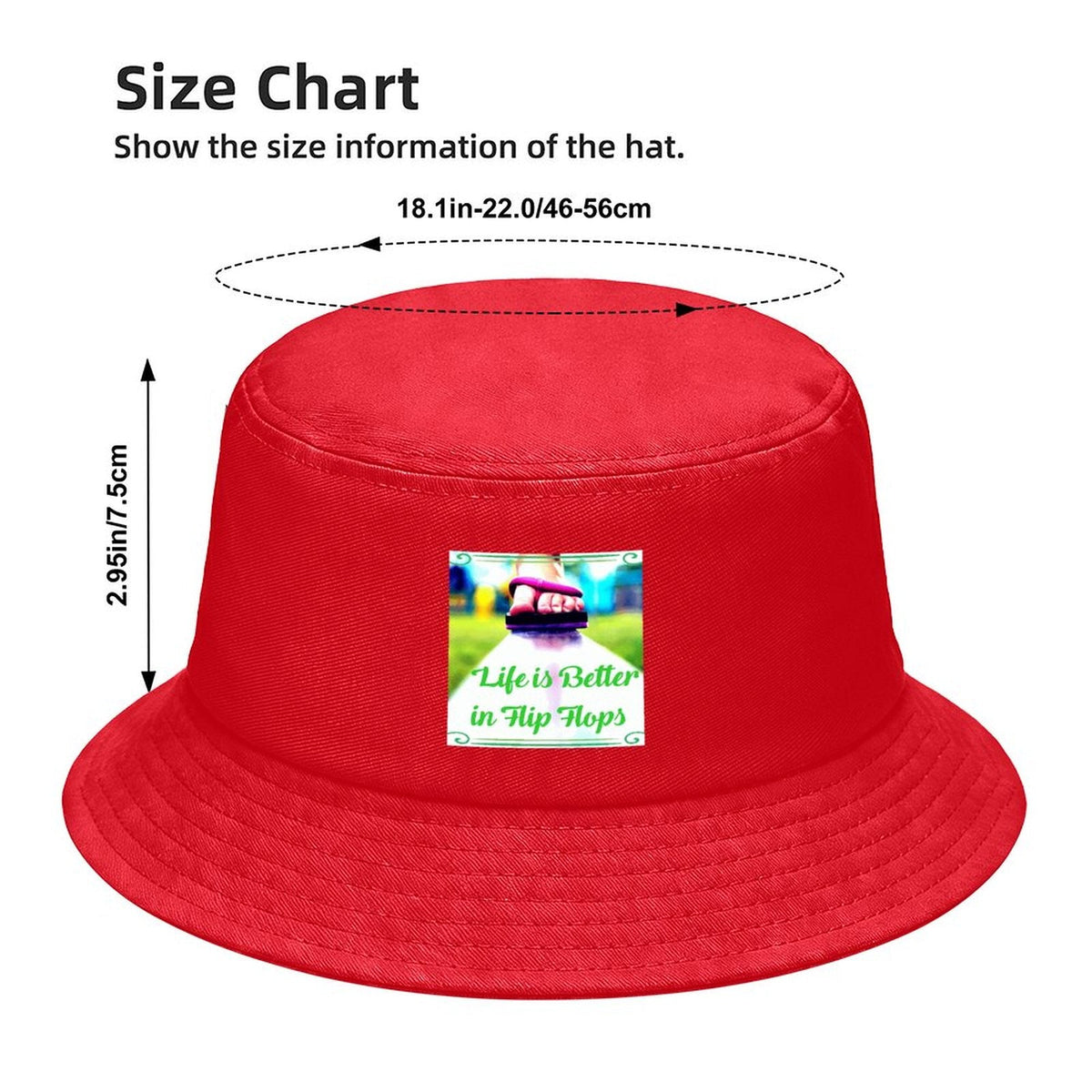 Life is Better in Flip Flops Children’s Bucket Hat (Front Printing)