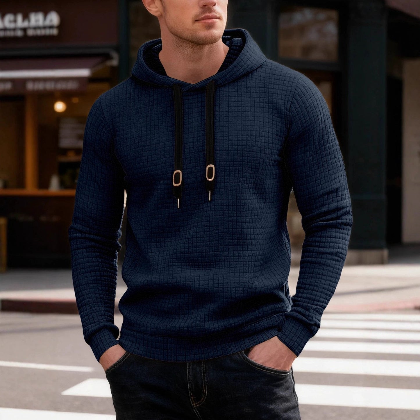 Men's Casual Long-sleeved Hooded Sweatshirt