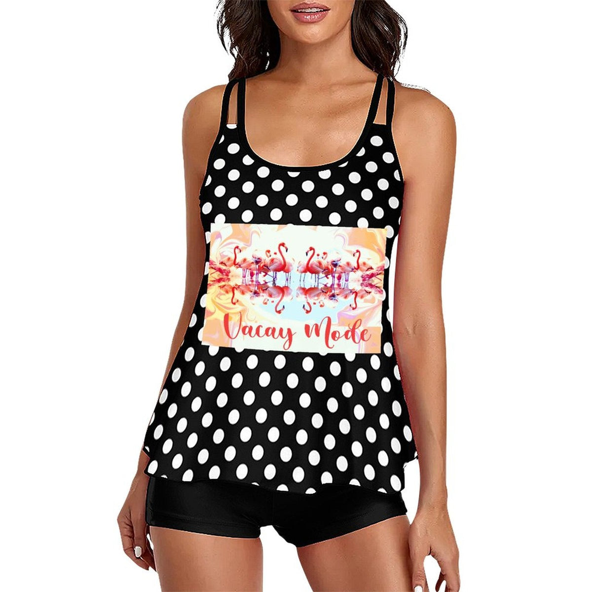 Flamingos in Vacay Mode Tankini Two-Piece for Women (Made in USA)