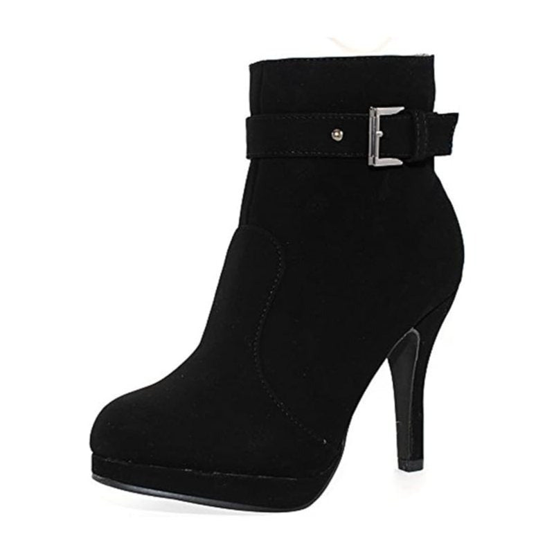 Botines de tacón de aguja Chic Sup de tendencia con hebilla