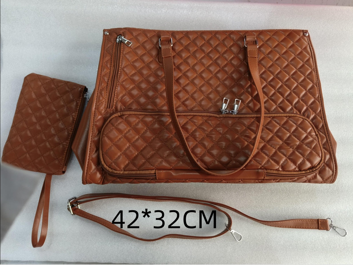 Women's Quilted Laptop Bag with Matching Crossbody