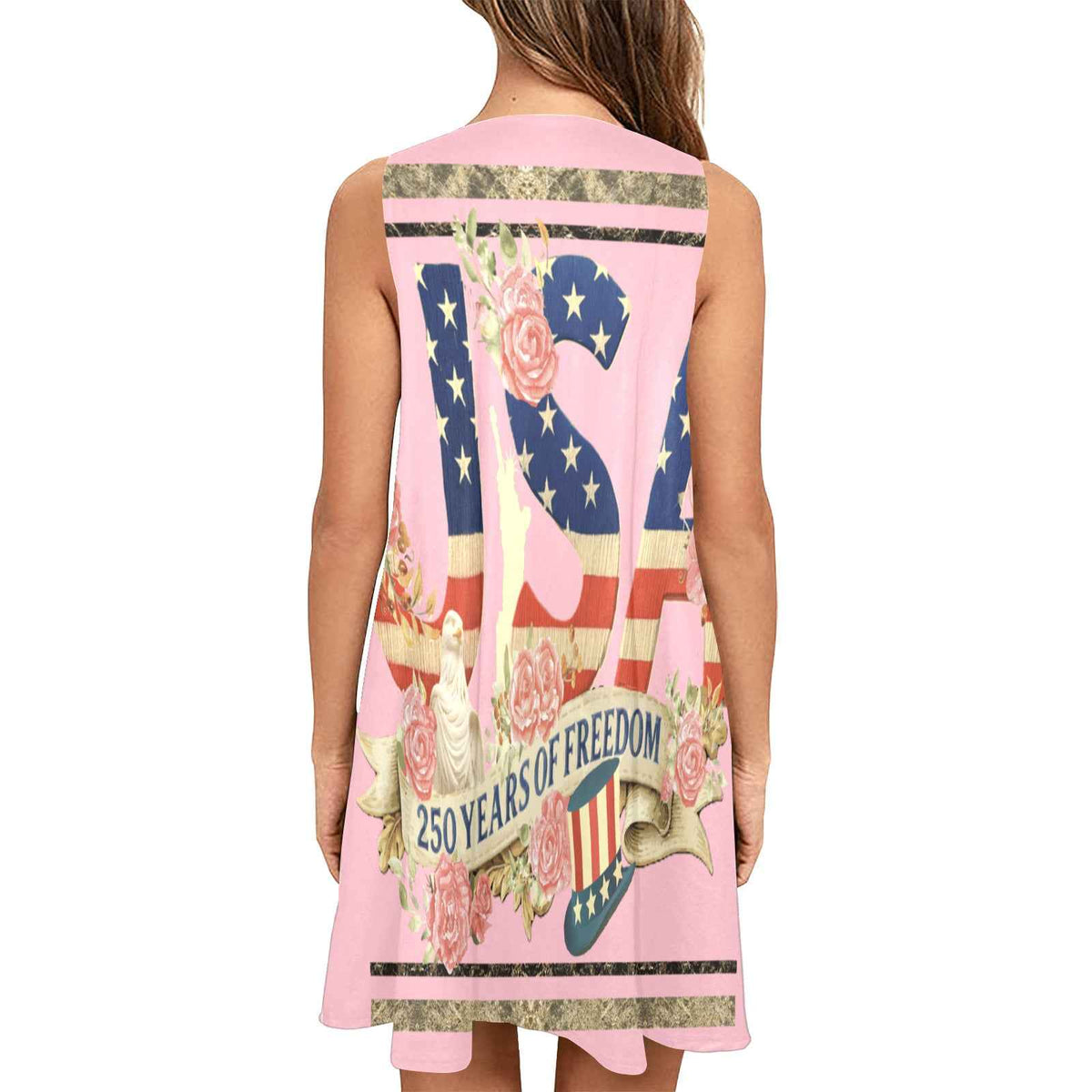 Pink USA 250 Years Sleeveless A-Line Pocket Dress