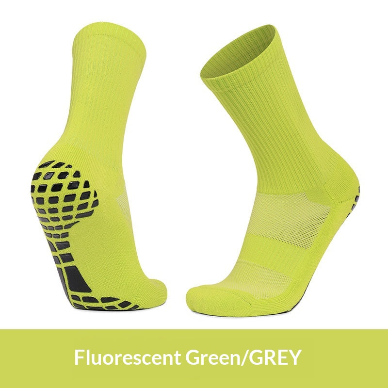 Men's Training Socks Thickeneded Towel Bottom Cushioning Comfortable Pvc Dispensing Non-Slip Socks Sweat-Absorbent Breathable Mid-Calf Football Socks