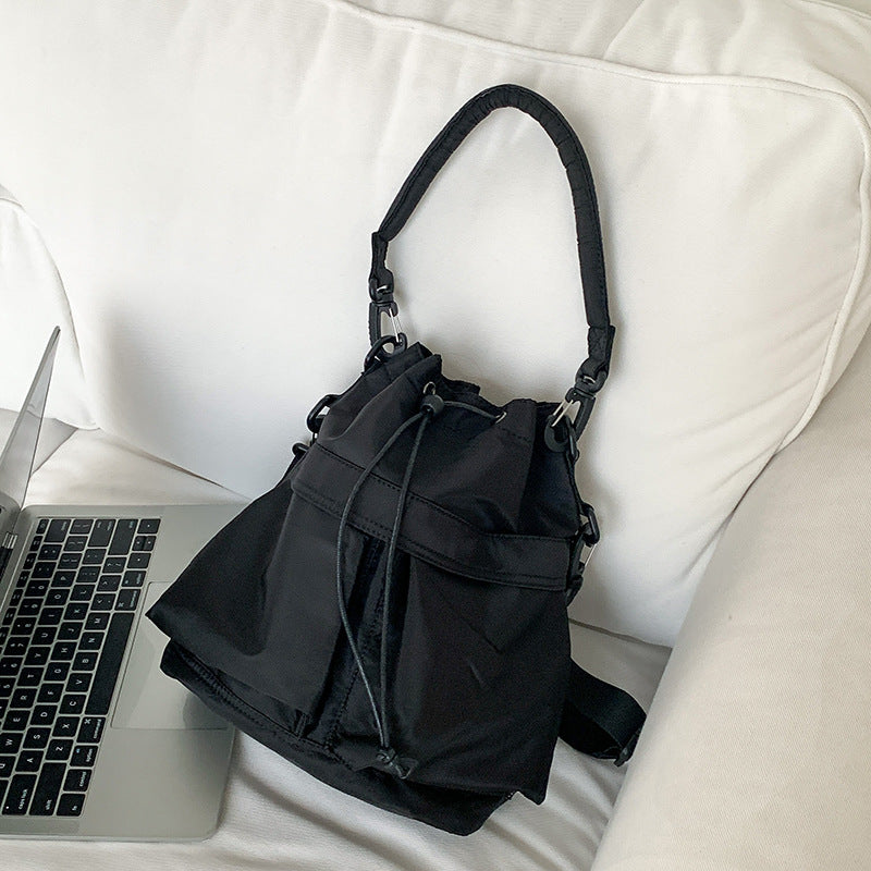 Portable Drawstring Shoulder Messenger Travel Bag