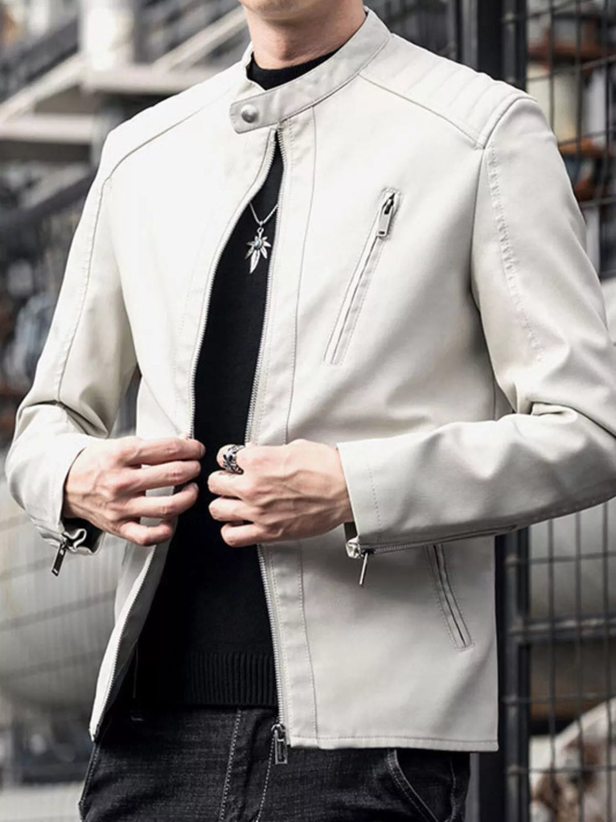 Men's Plus Size Zip Up Long Sleeve Jacket