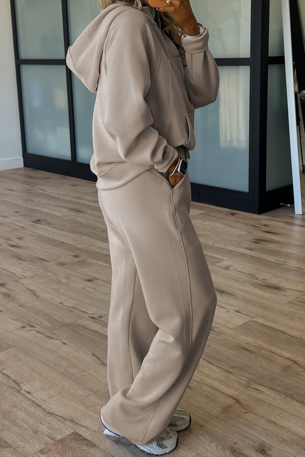 Conjunto de 2 piezas de pantalón deportivo y sudadera con media cremallera, orificio para pulgar y Jet Stream