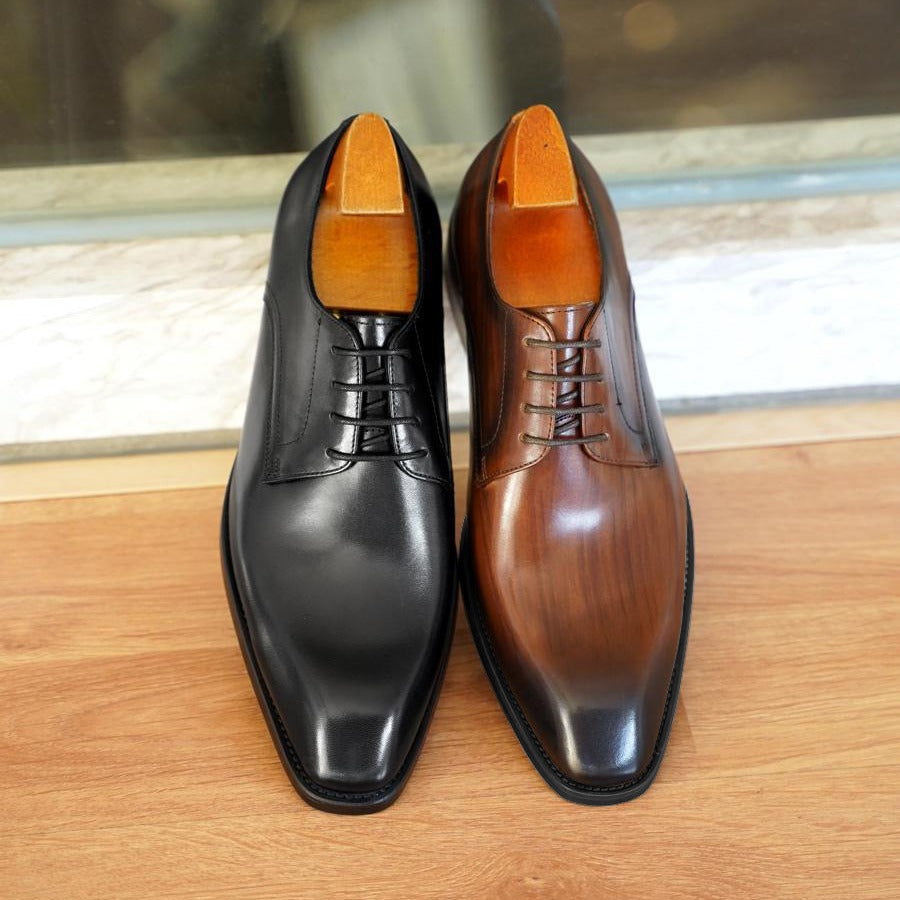 Men's Vintage Fashion Square-Toe Leather Shoes