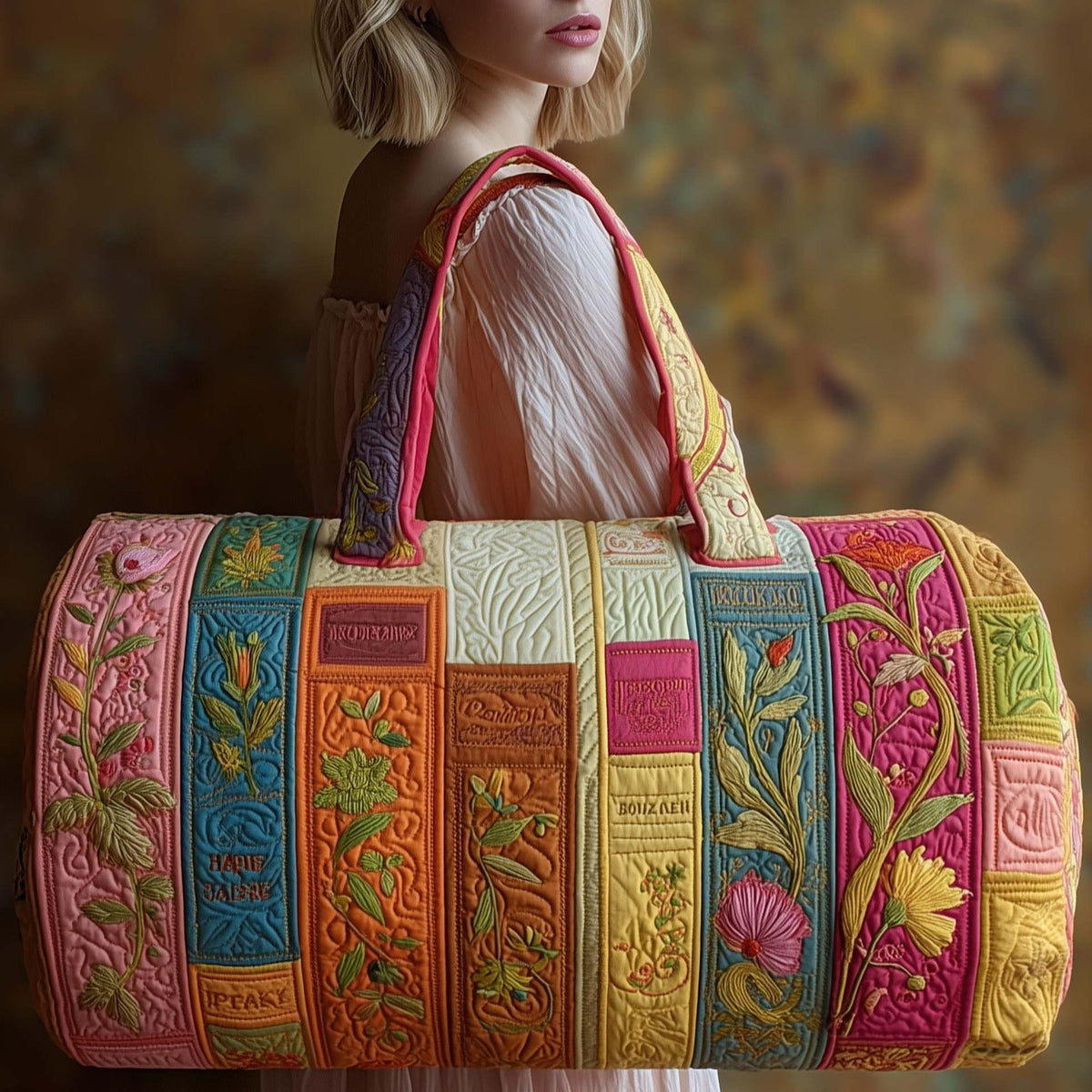Bookwind Series Short-Distance Handheld Quilted Embroidery Travel Bag Multi-Functional