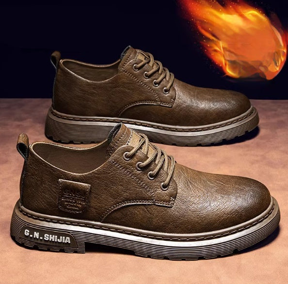 Men's Leather Low-Top Casual Boots