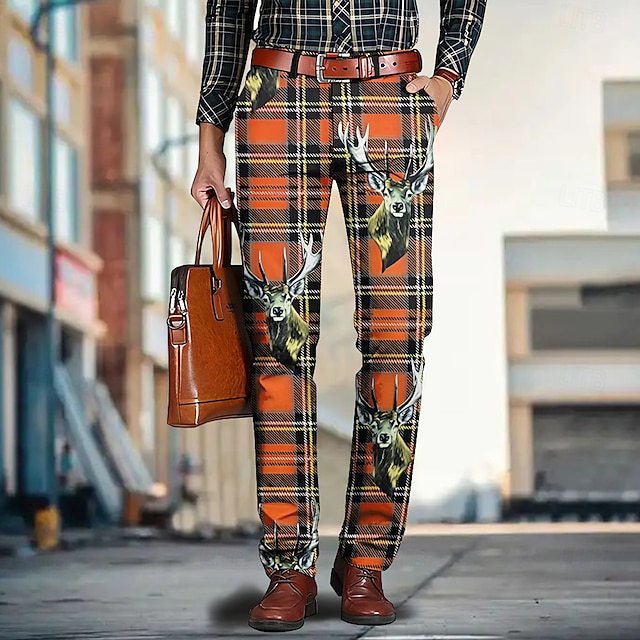 Men's Casual Sport Plaid Sweatpants