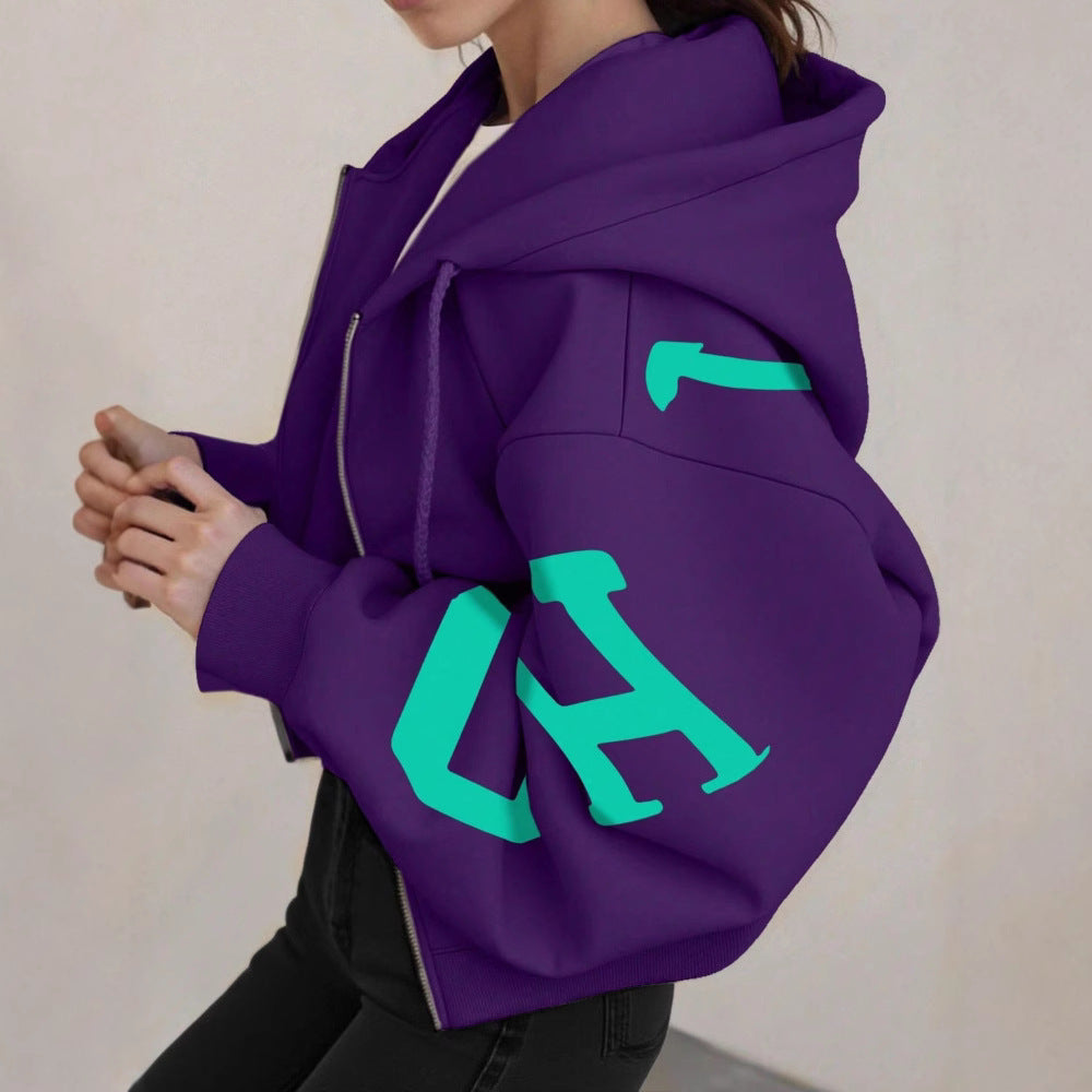 Women's Relaxed Fit Long-Sleeve Zip-Up Sweatshirt