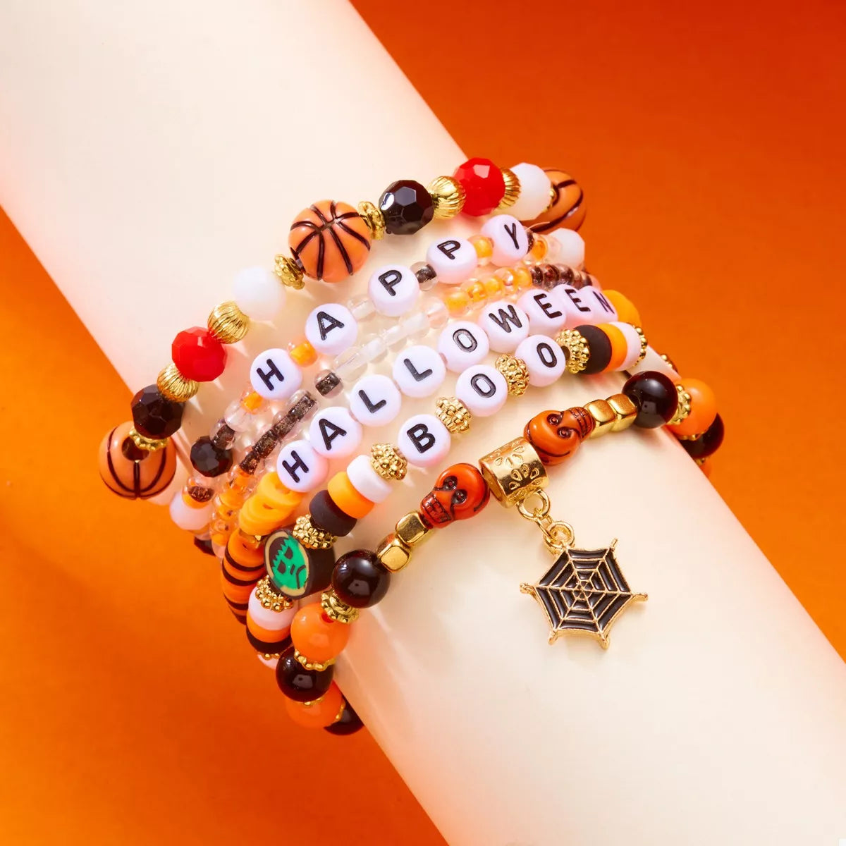 6 Piece Halloween Letter Beaded Bracelet