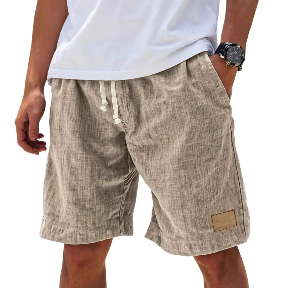 Men's Breathable Linen Holiday Shorts – Retro Loose Fit