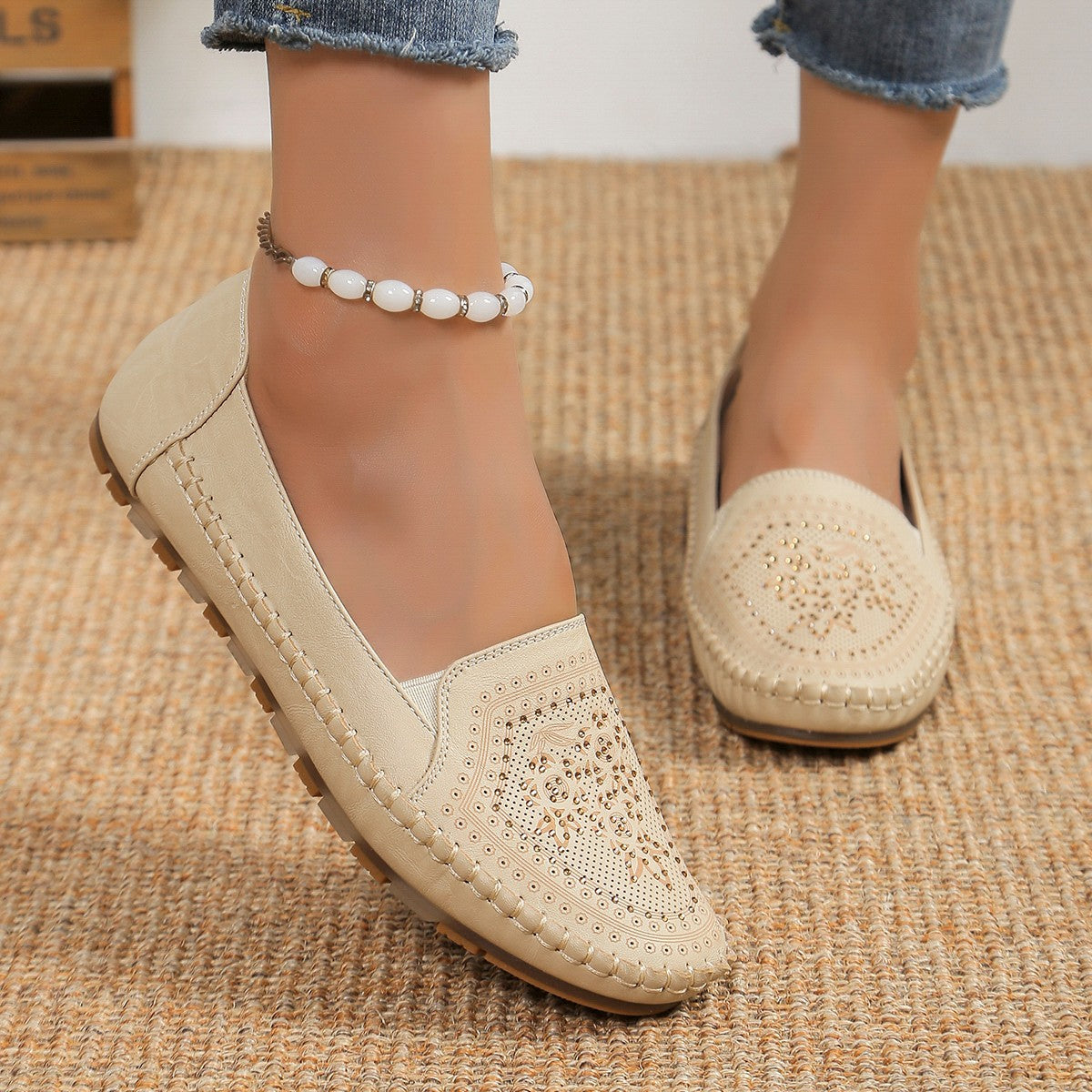 Women's Handmade Stitching Gommino Casual Flats
