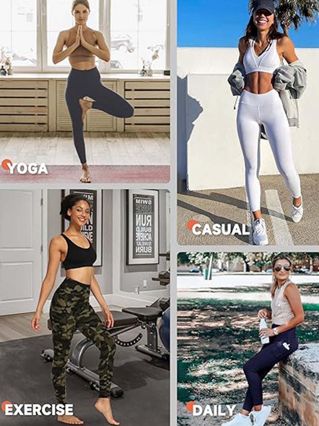 Mallas capri de talle alto - Pantalones de entrenamiento estampados a inyección de tinta