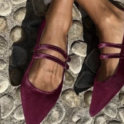 Women's Pointed-Toe Buckle Flats