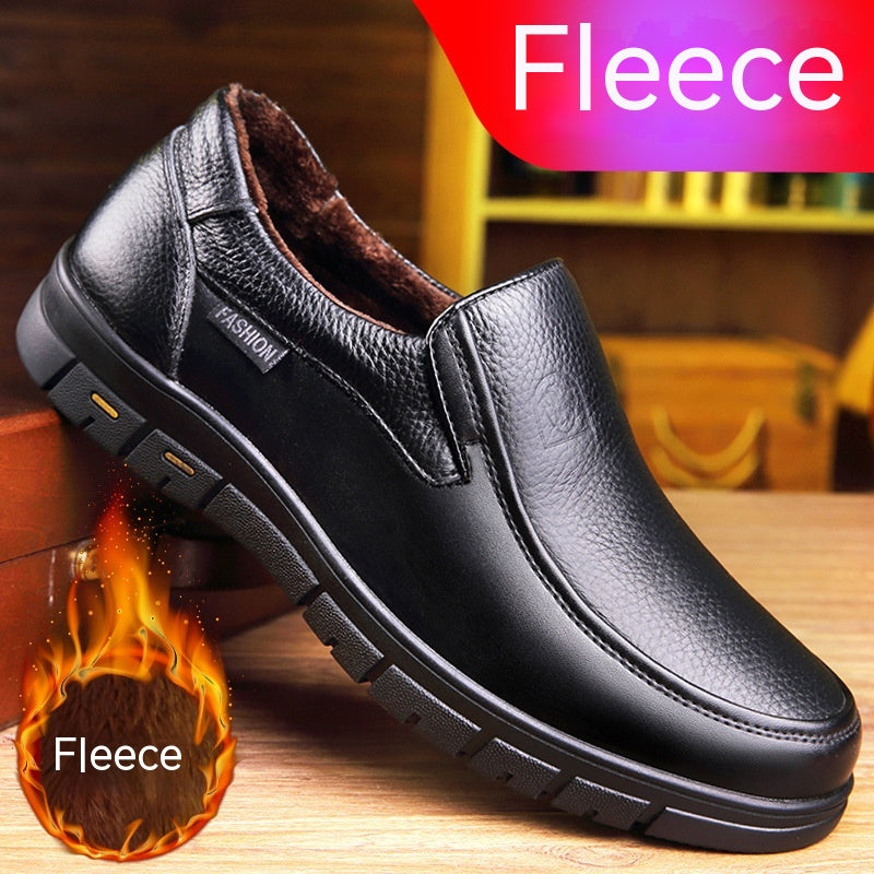 Men's Old Man's Head Layer Cowhide Business Flats