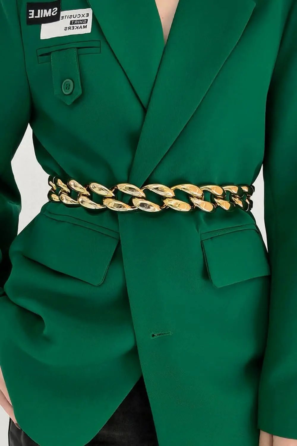 Dresses Trendsi Chic acrylic curb chain belt 1.2"