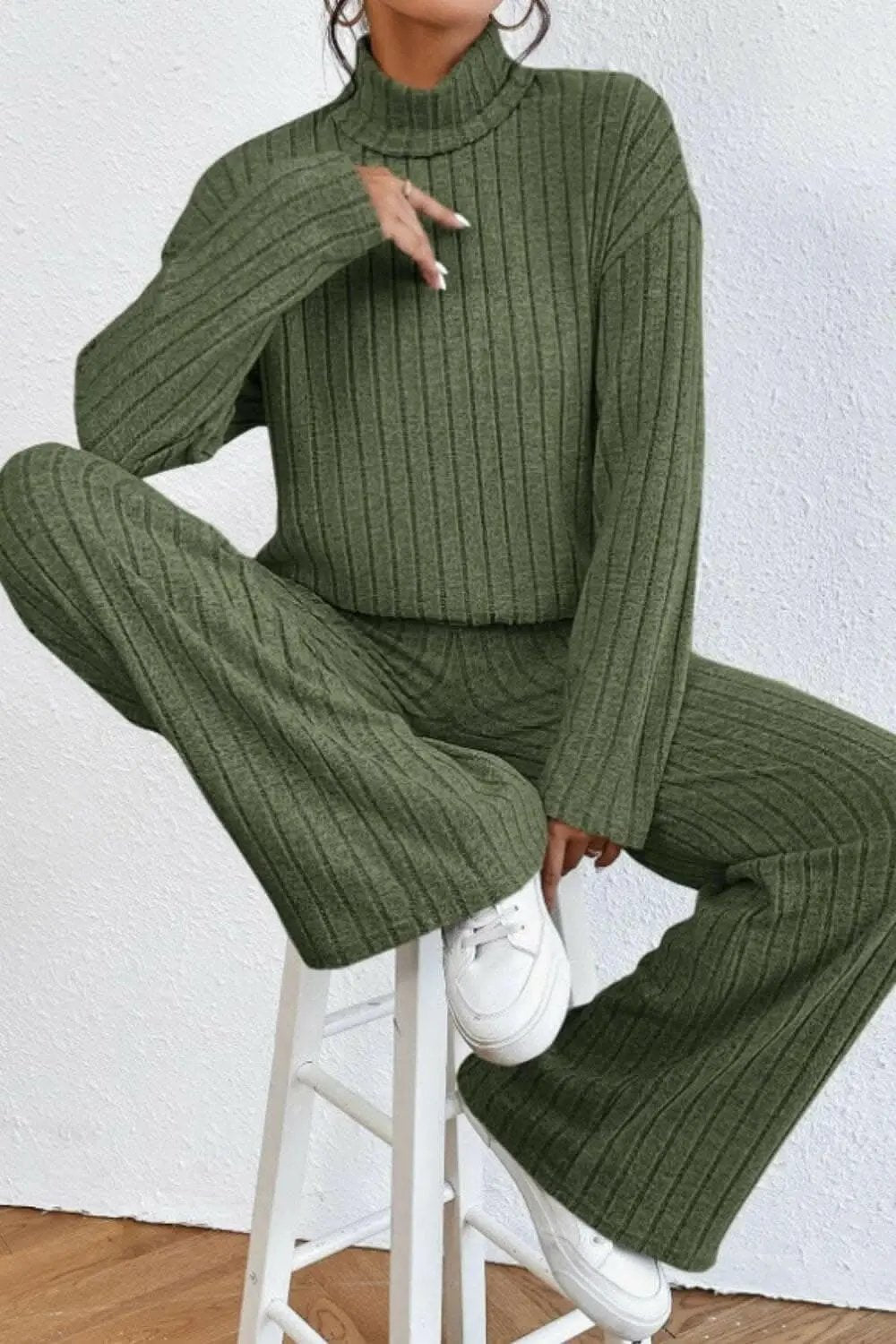 Trendsi Two-Piece Sets - Chic mock neck top & pants set - Premium Quality