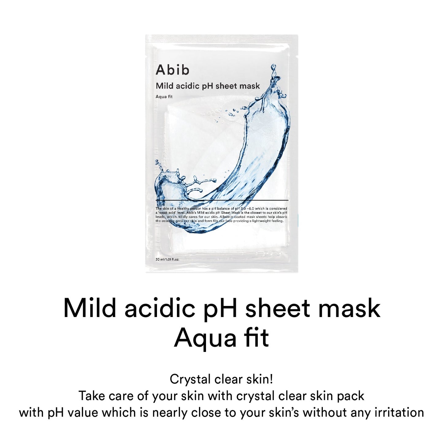 Abib Mild Acidic pH Sheet Mask Aqua Fit 30ml X 10ea