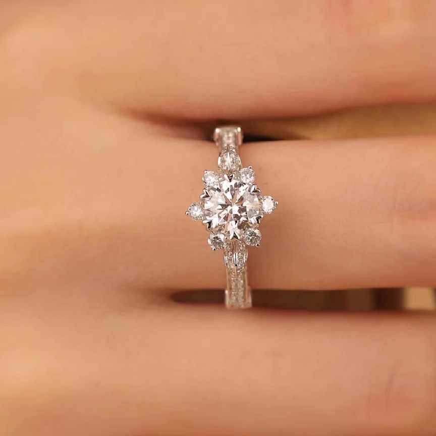 S925 Sterling Silver Moissanite Ring