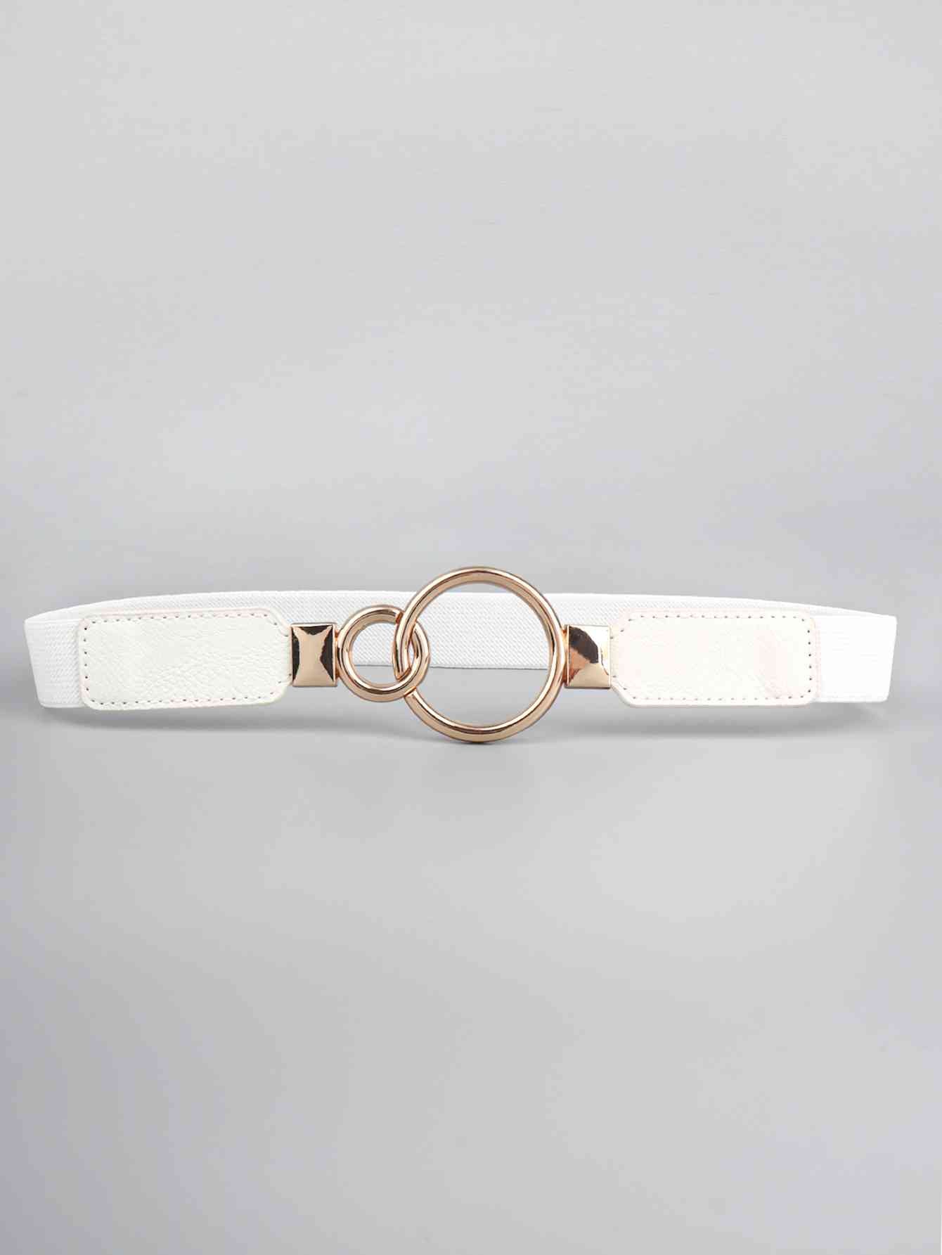 ElegantStyle Double Ring Buckle Elastic PU Belt – Adjustable Comfort Fit See size chart under “more details”