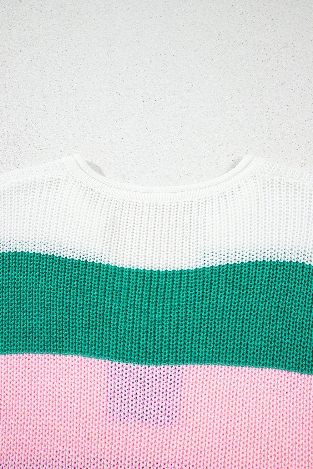 Camiseta de punto con cuello de pico y bloques de color multicolor