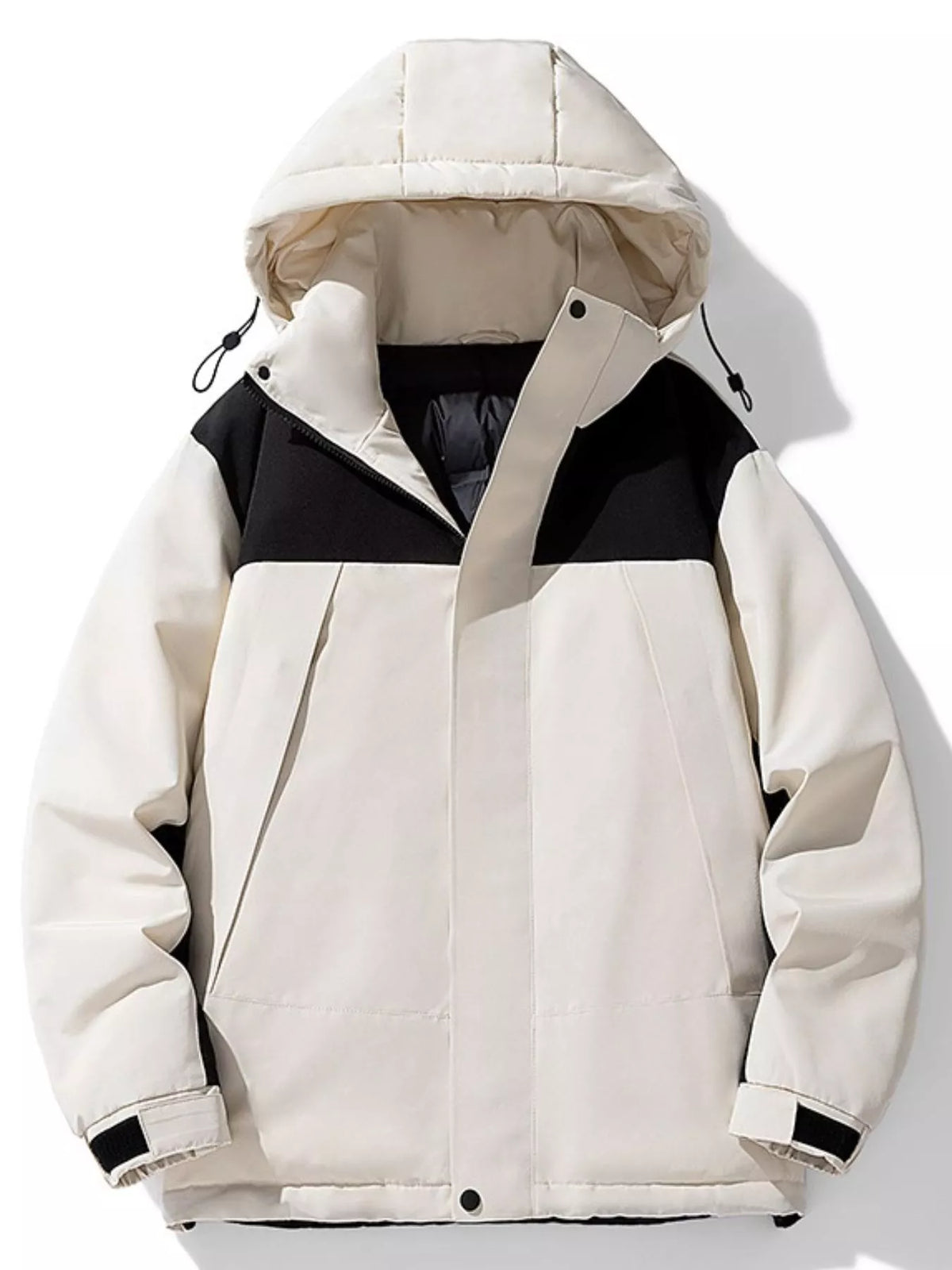 Men's Plus Size Hooded Color Block Padded Winter Coat