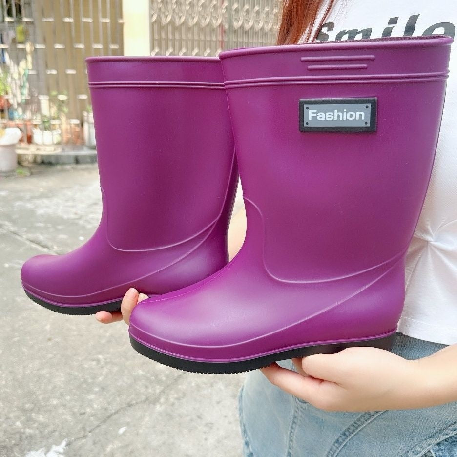 Women's Non-slip Mid-calf Soft Bottom Rain Boots