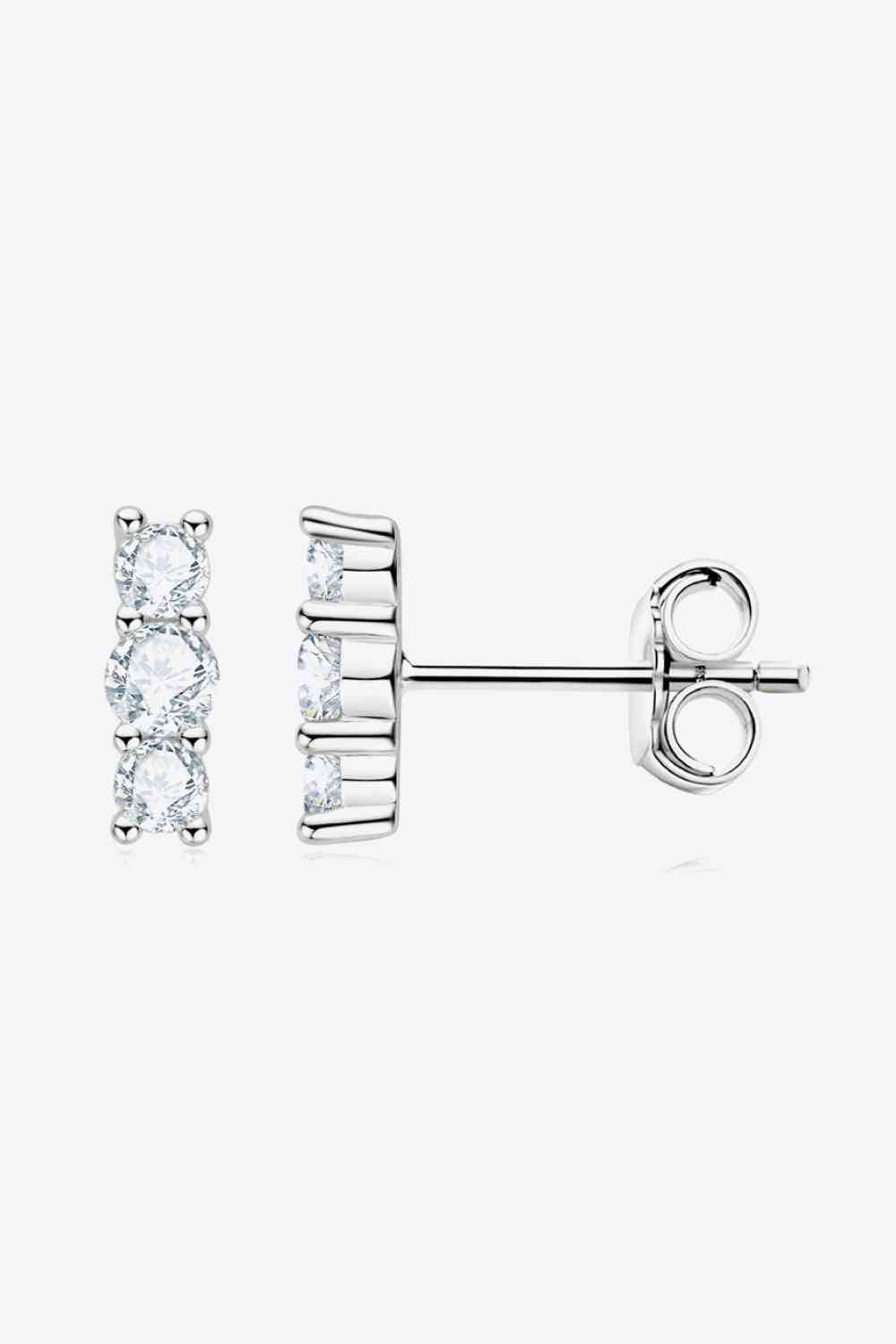 Pendientes de moissanita con ritmo de latido – Diseño minimalista moderno en plata de ley 925 Consulte la tabla de tallas en "más detalles"