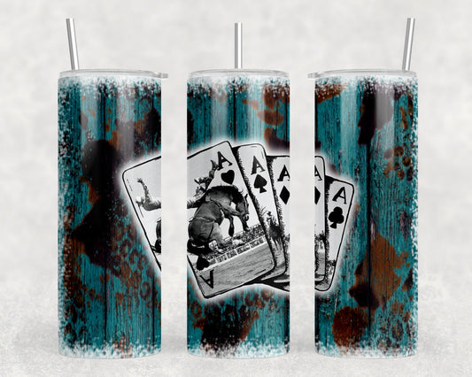 Aces Wild|Skinny Tumbler|Optional Bluetooth Speaker| Speaker Color Varies by Rowdy Ridge Co