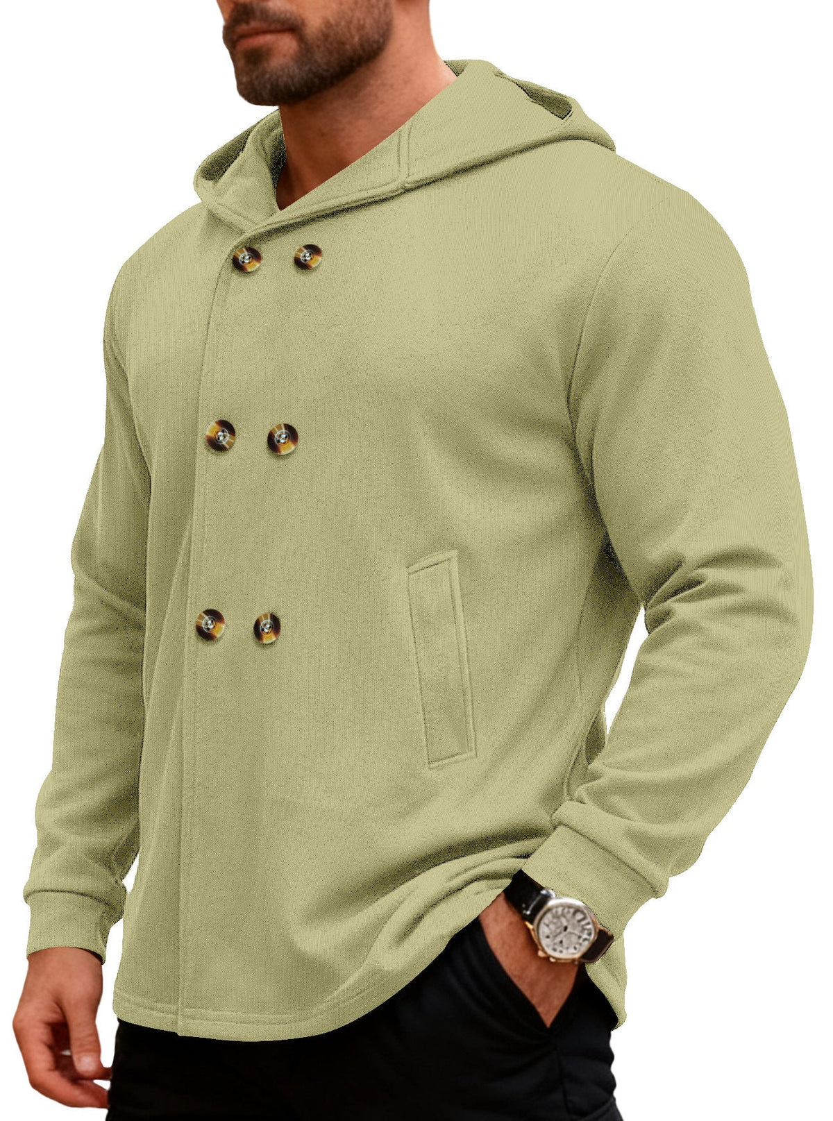Men's Hooded Trench Coat For Cross-border Foreign Trade, Warm Sweatshirt For Spring & Autumn On Amazon, European Size Casual Loose Zip-up Jacket For Men