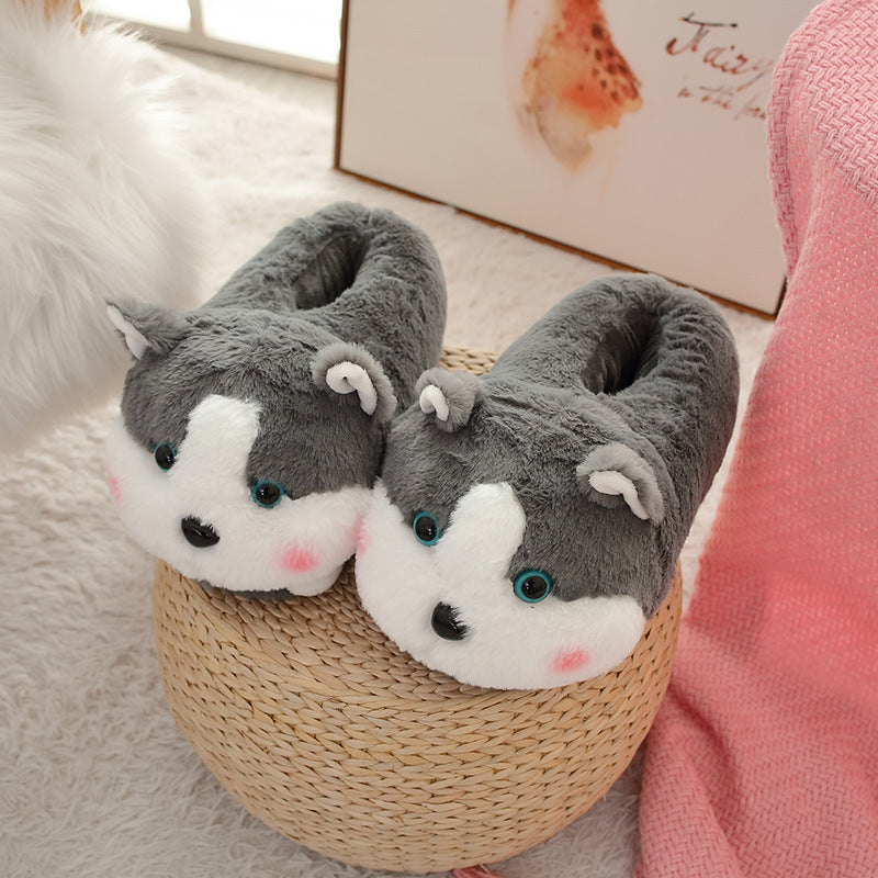 Warm Student Dormitory Plush Cotton Slippers