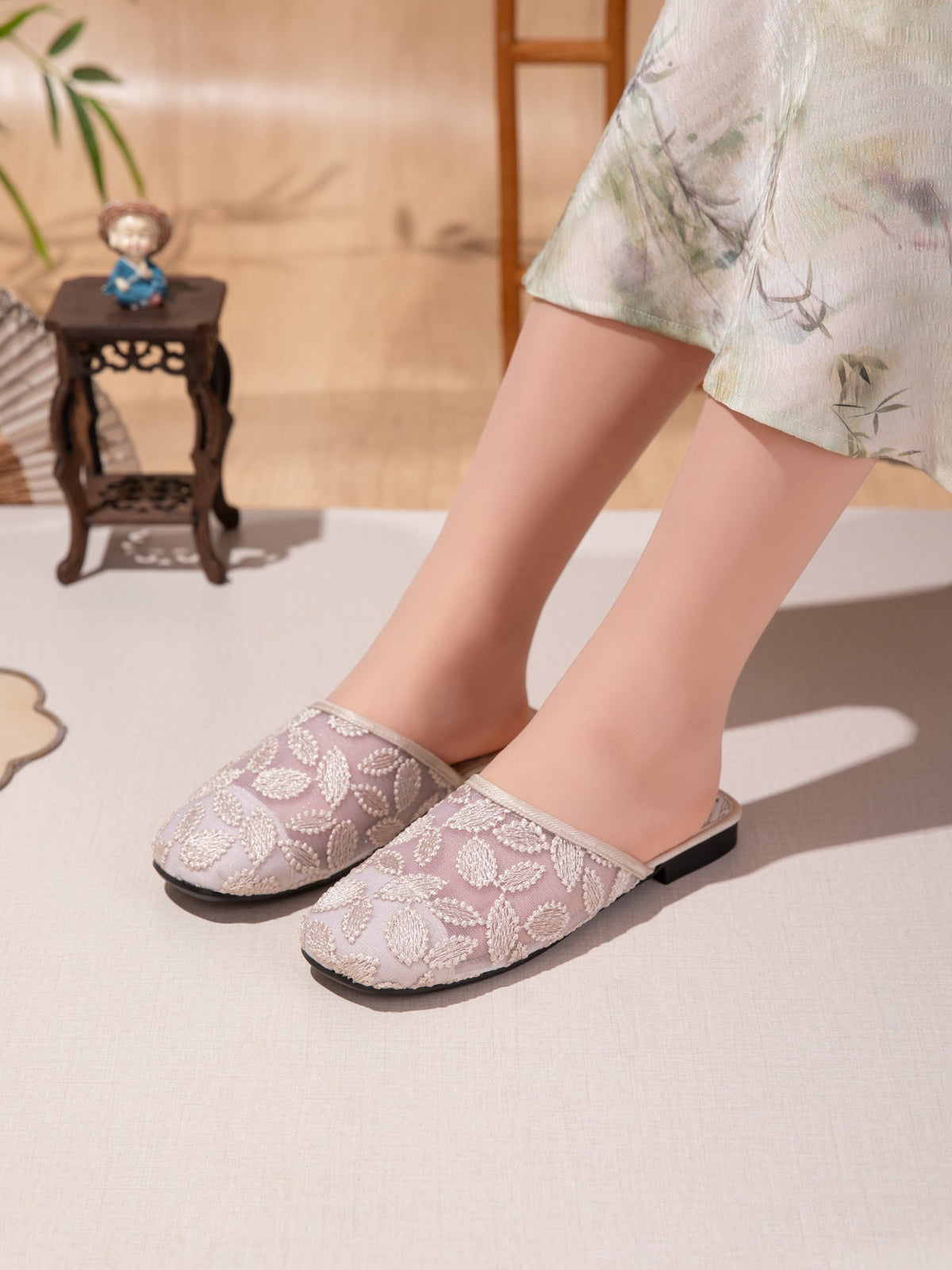 2026 New Women S Closed-Toe Mesh Mule Shoes - Summer Linen Woven Breathable Cloth Flats, Slip-On Lazy Shoes For Outdoor Wear