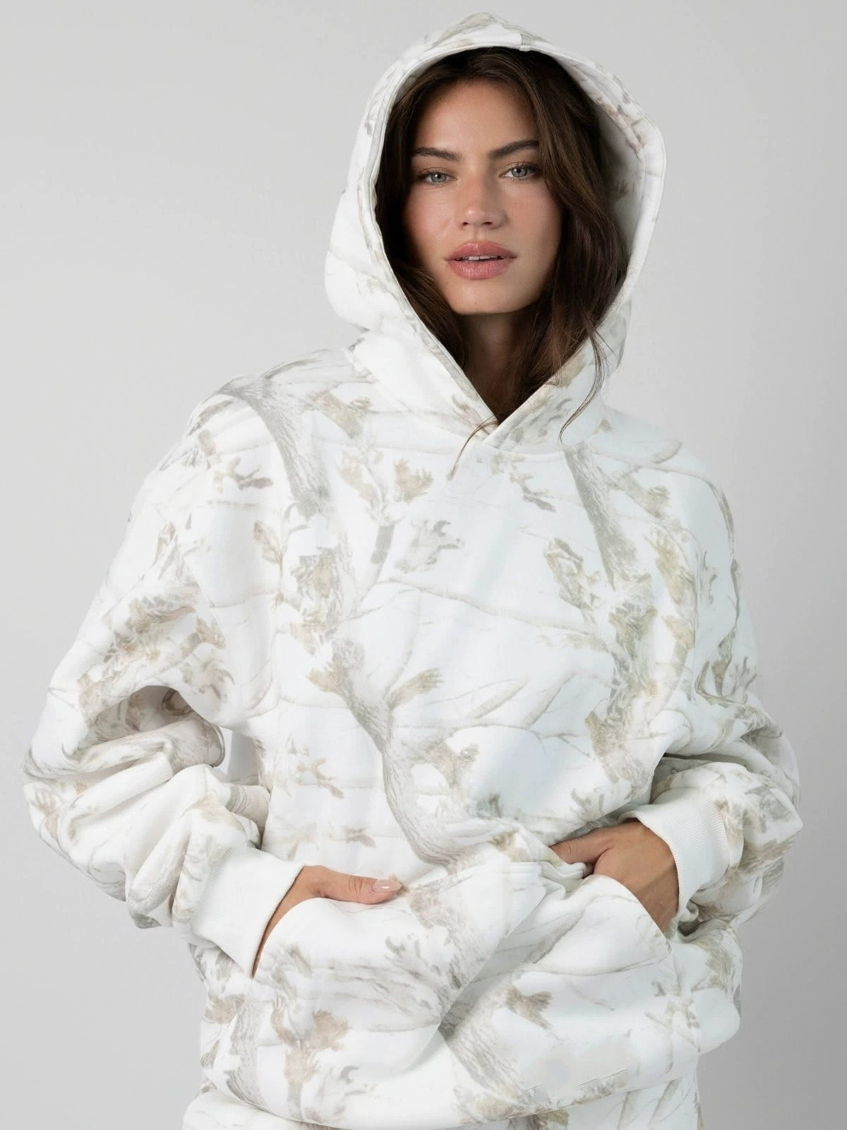 Women's Camo Fashion Casual Pocket Top Hoodie
