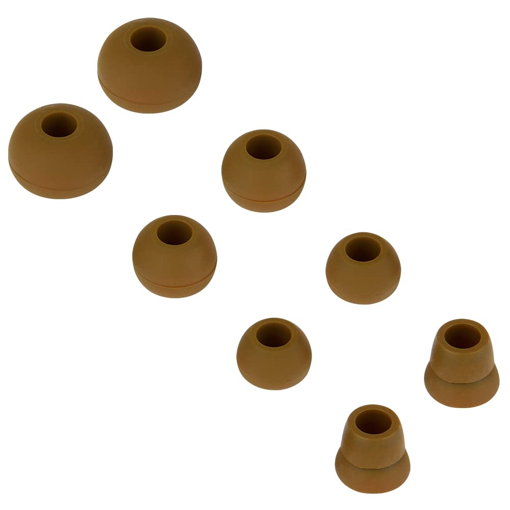 Silicone Replacement Earbud Tips Eartips Earbuds Eargels Compatible with Powerbeats 1/2/3 Wireless Beats by Dre Headphones4 Pairs Earbud Cap(Brown)
