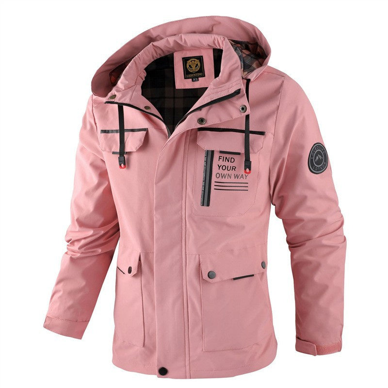 Chaqueta cortavientos informal de moda para hombre, chaqueta con capucha, impermeable, para exteriores, de caparazón blando, abrigo de invierno, ropa abrigada y gruesa